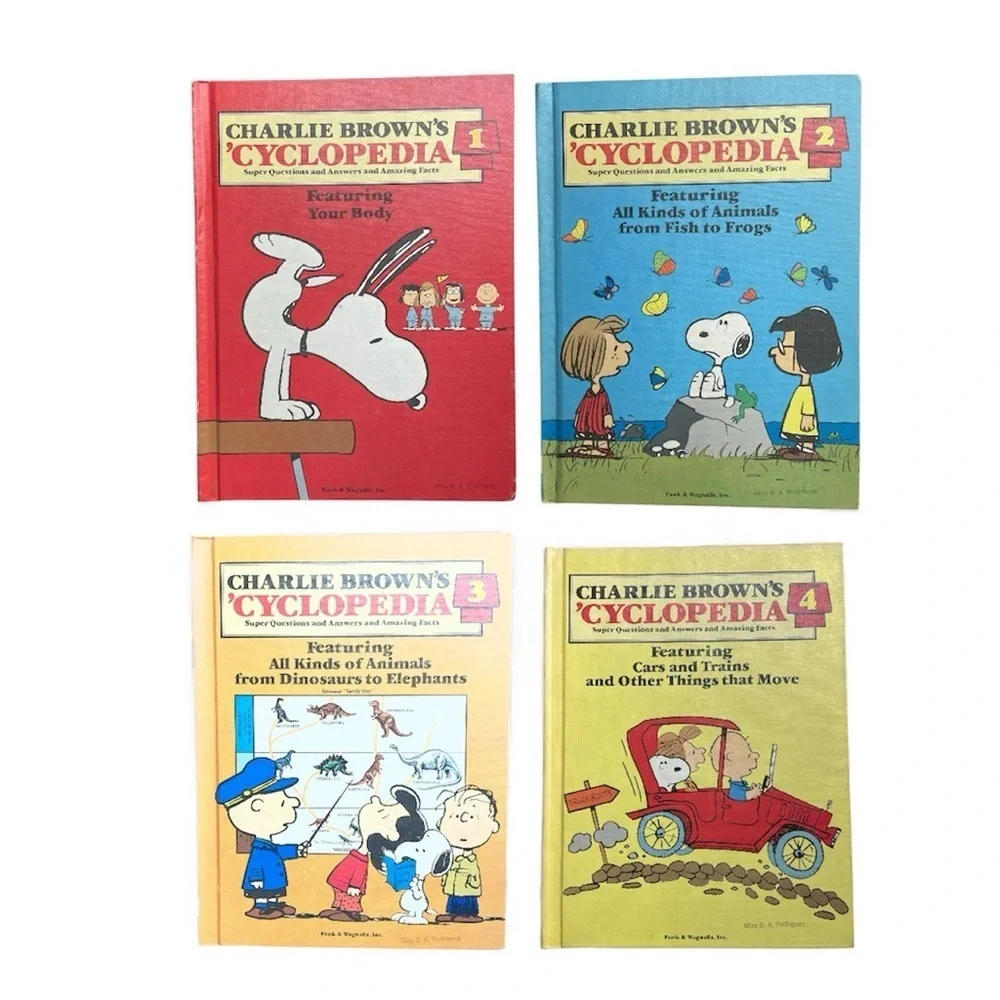 CHARLIE BROWN'S 'CYCLOPEDIA Set of 4 vintage 1980’s hardcover books